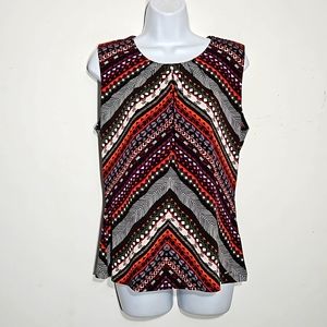 calvin klein multicolor geometeric design sleeveless tank top L
